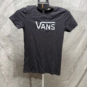 Vans Black Short Sleeve Crew Neck T Shirt Womens sz Small